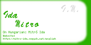 ida mitro business card